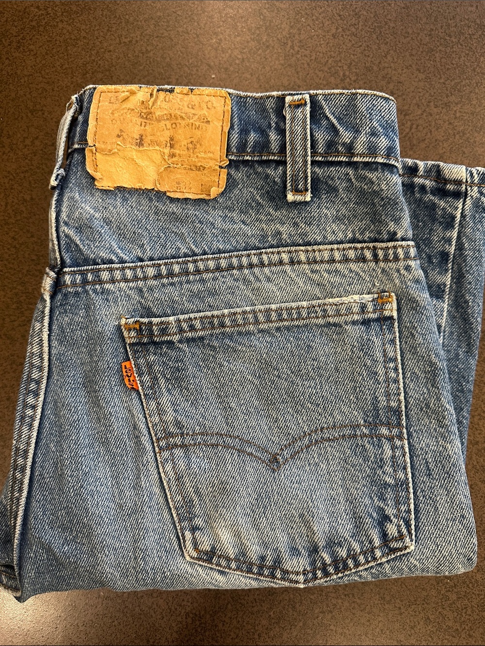 Vintage 1985 Levi’s 501 Orange Tab Jeans 34x30 USA Faded Distressed Hem - Picture 16 of 17